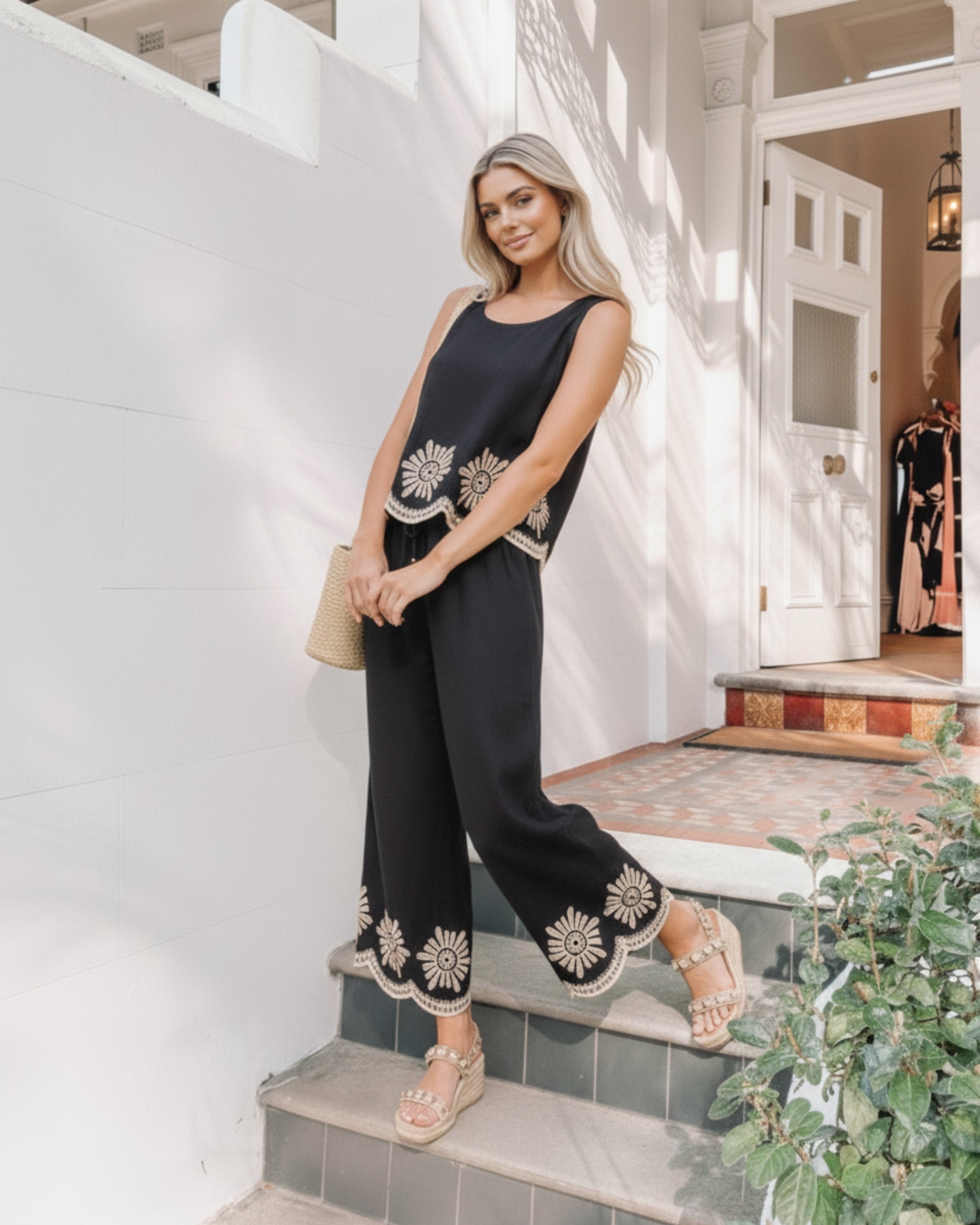 Ellana Top - Black Print