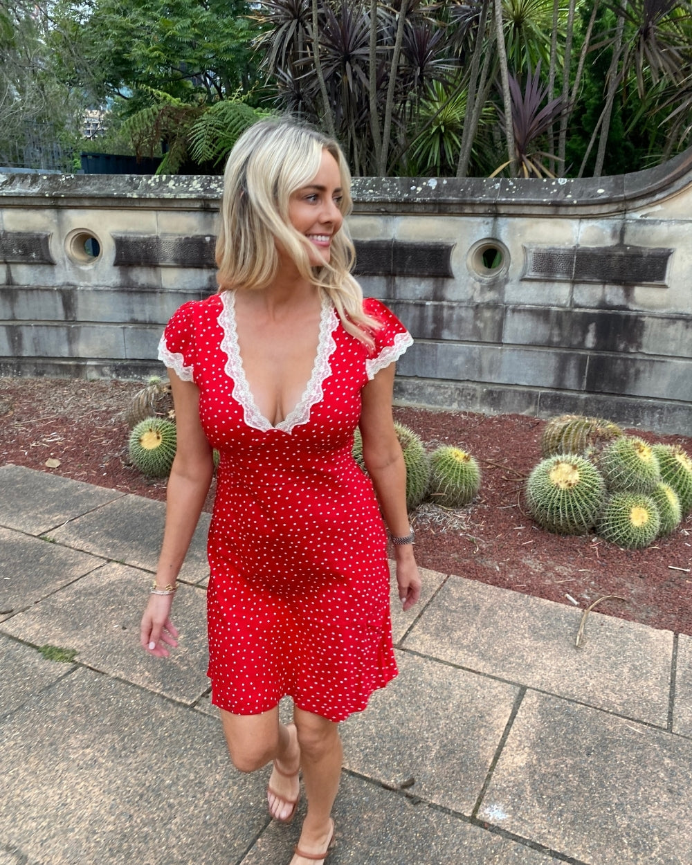 Firenze Dress - Red Polka