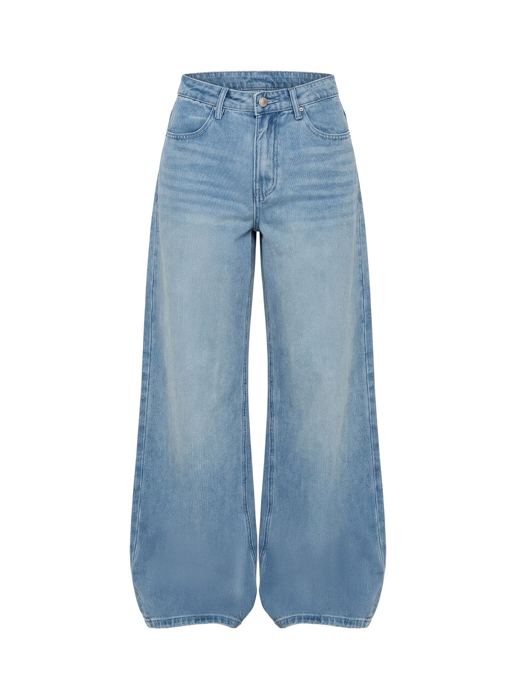 Naylor Mid Rise Wide Leg Jeans Light Blue Wash