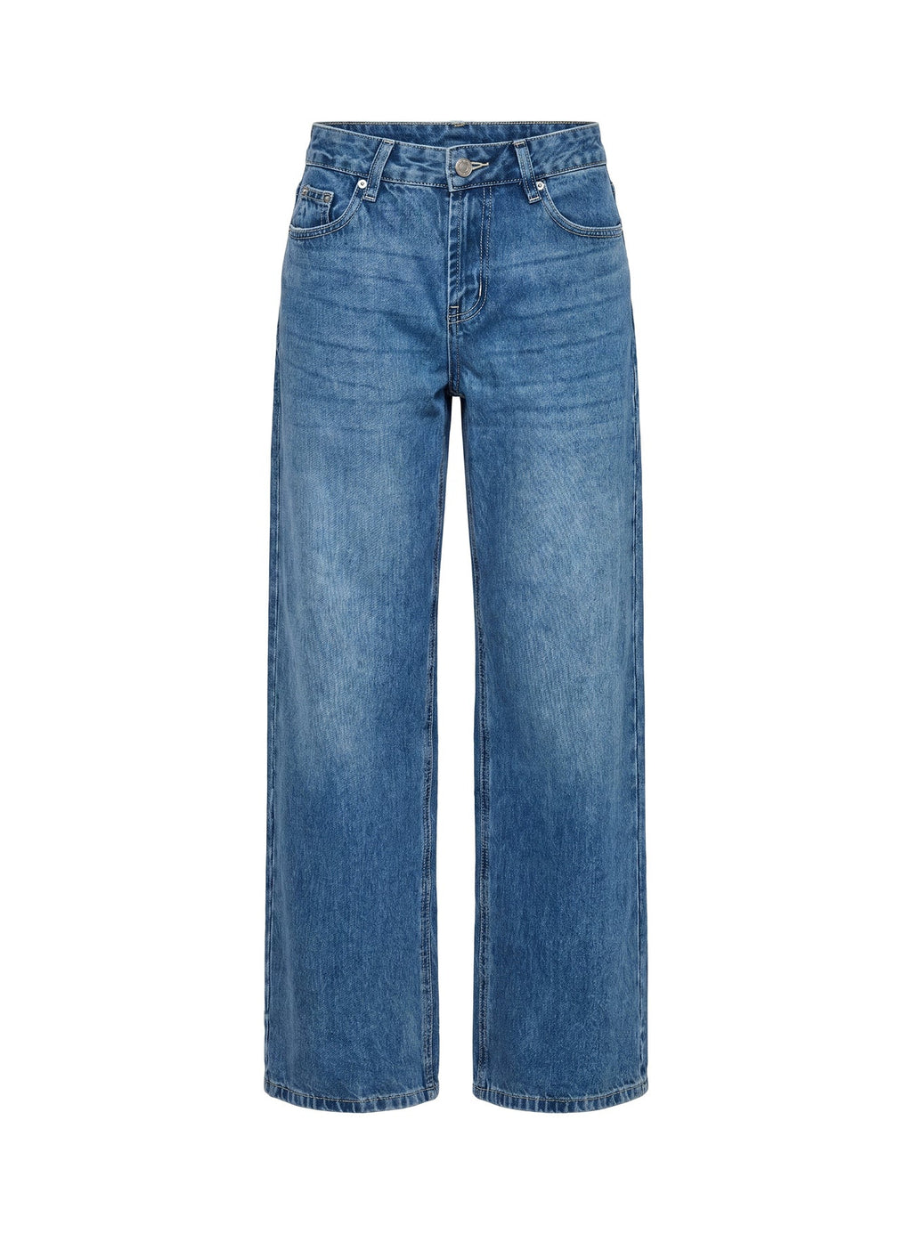 Serenitia Mid Rise Relaxed Jeans Mid Blue Wash