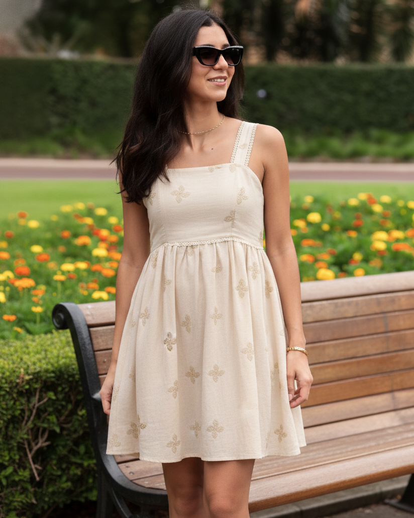Mckenna Dress - Beige Print