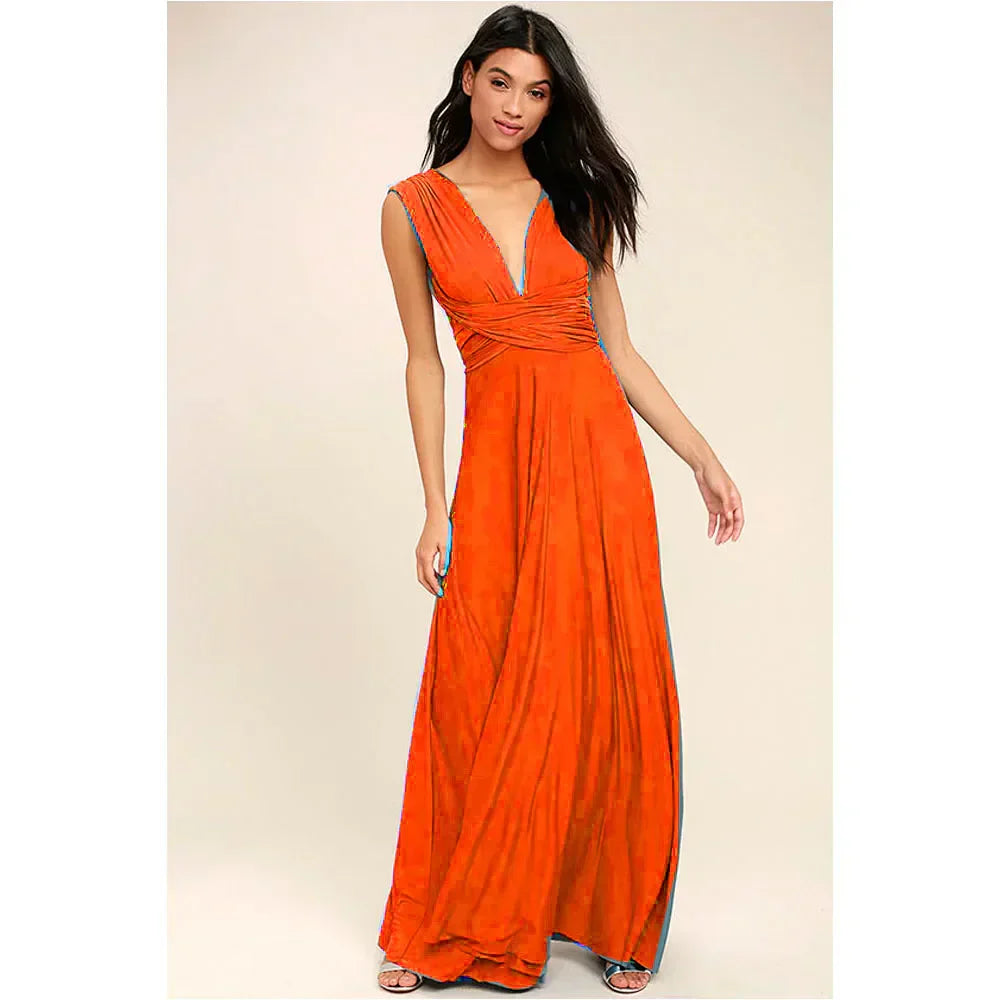 Women's Sleeveless V-Neck Flowing Occasion Dress ¨C Elegant Party Wear