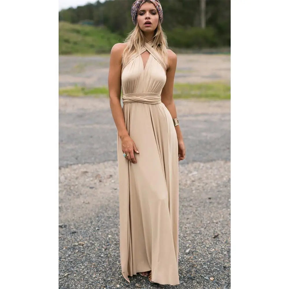 Women's Sleeveless V-Neck Flowing Occasion Dress ¨C Elegant Party Wear