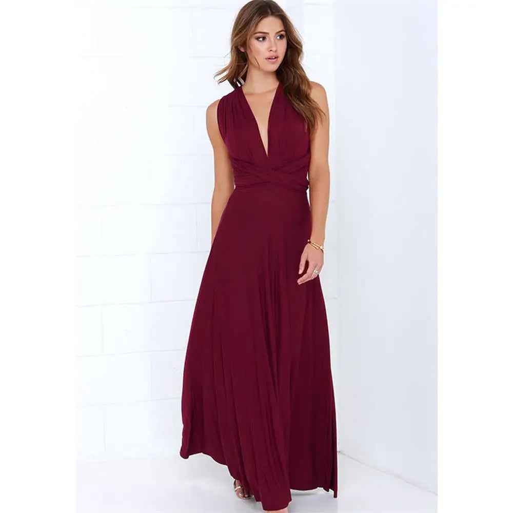 Women's Sleeveless V-Neck Flowing Occasion Dress ¨C Elegant Party Wear