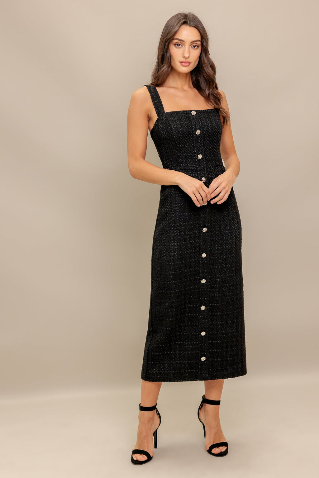 Size Small. TWEED NOUVELLE MIDI DRESS - FINAL SALE