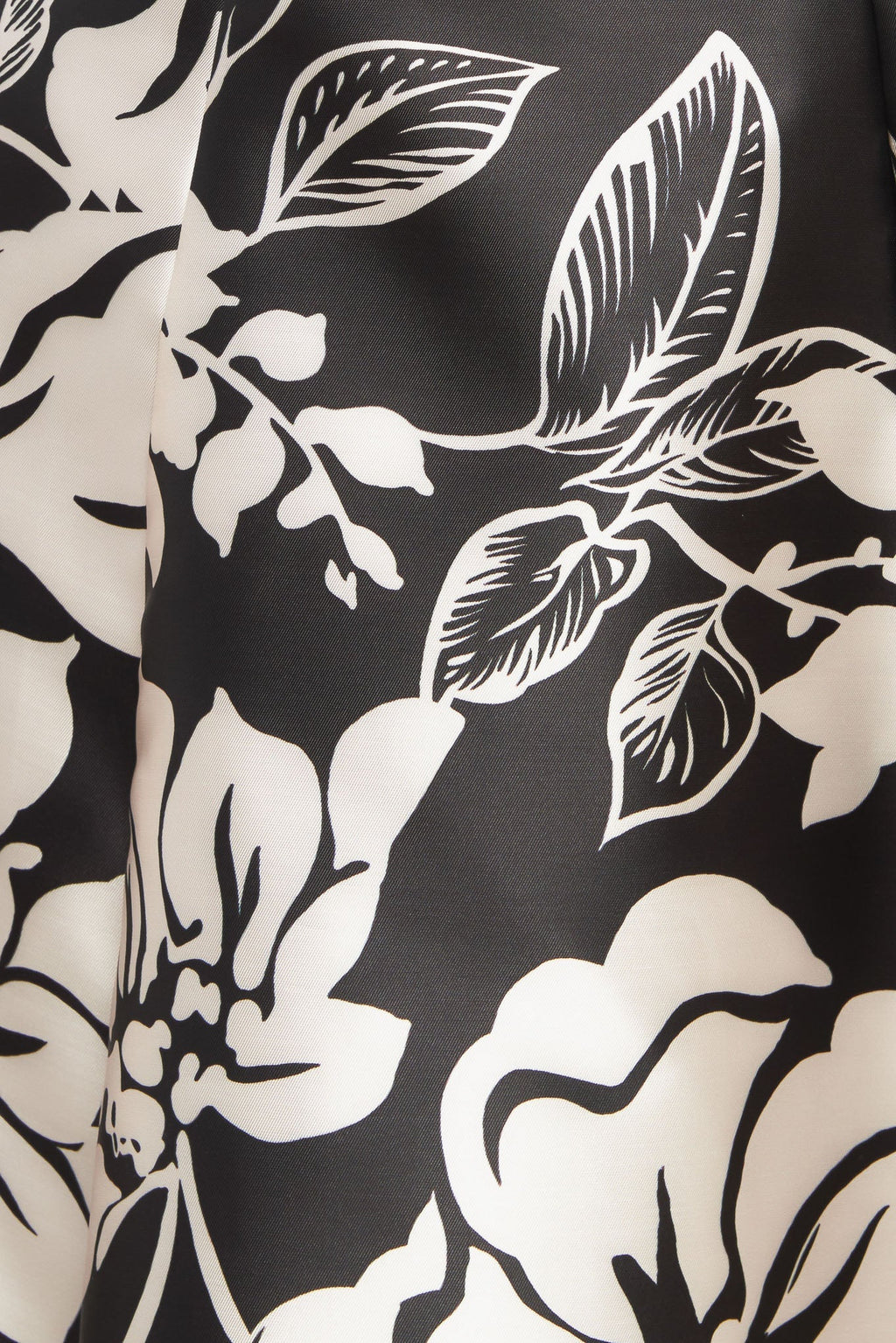 ELEGANT BLOOM SWIRL BLACK FLORAL MIDI DRESS