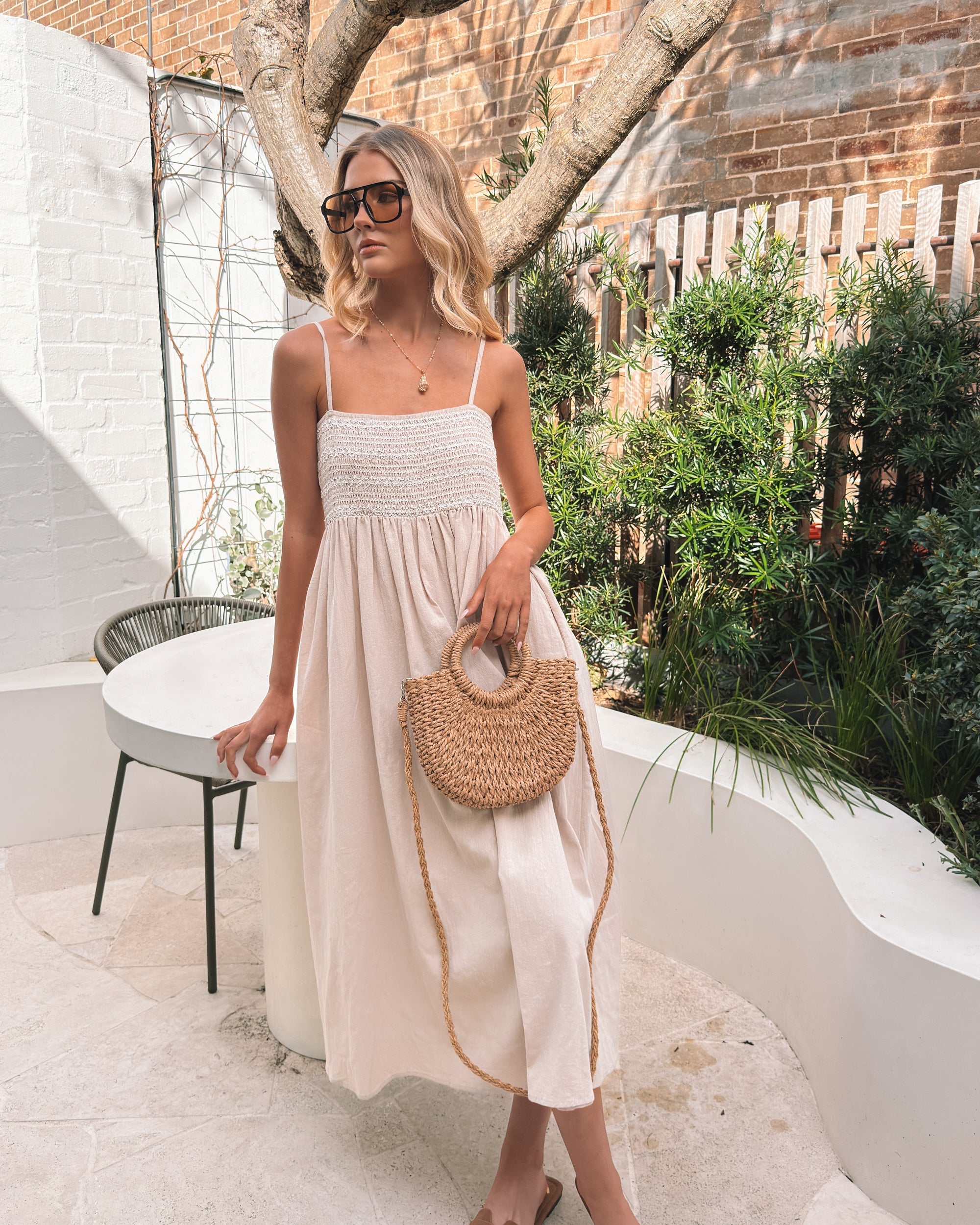 Ilyndra Dress - Beige Multi