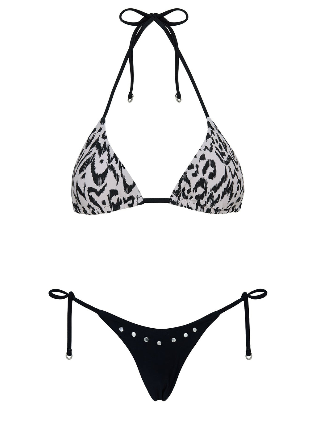 Suprezza Studded Tie Side Bikini Bottoms Black