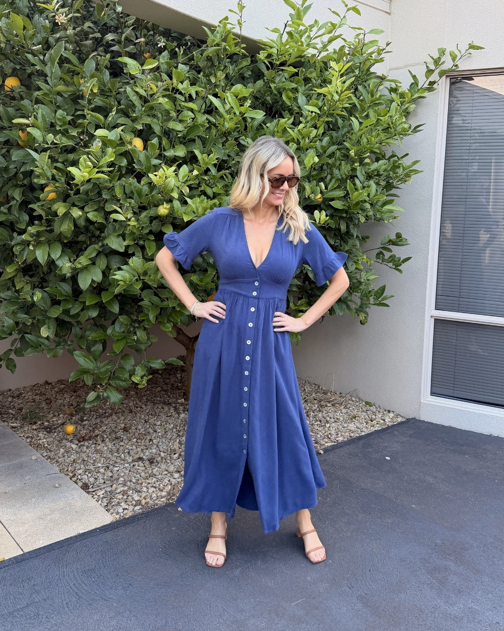 Korbela Dress - Navy