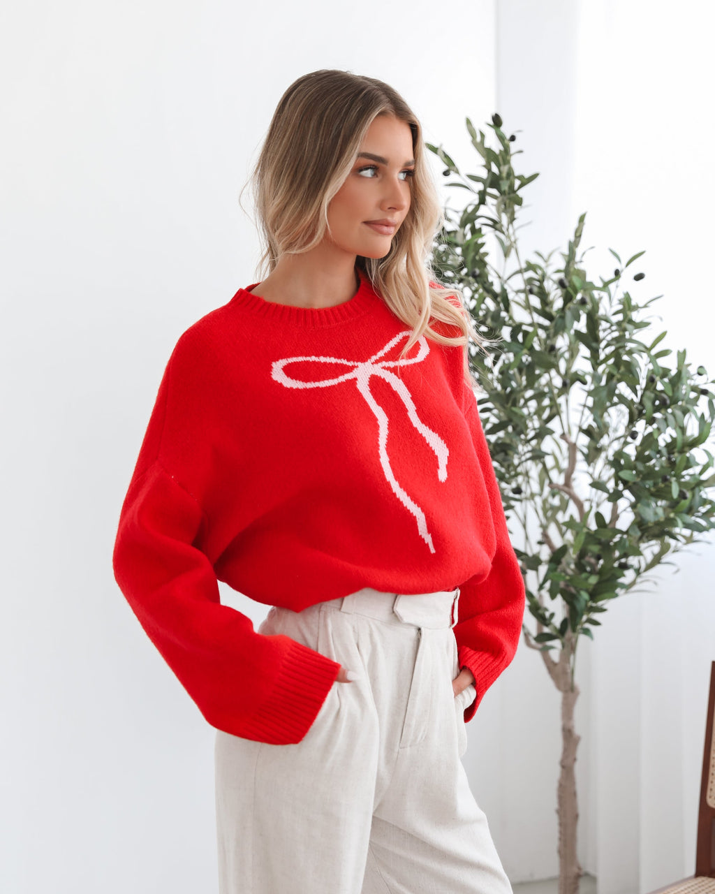 Larae Knit - Red Print