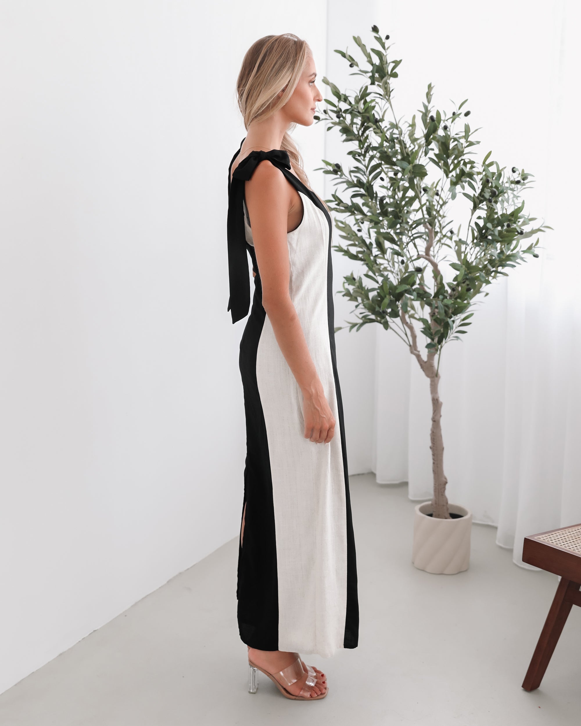 Morticia Dress - Black Multi