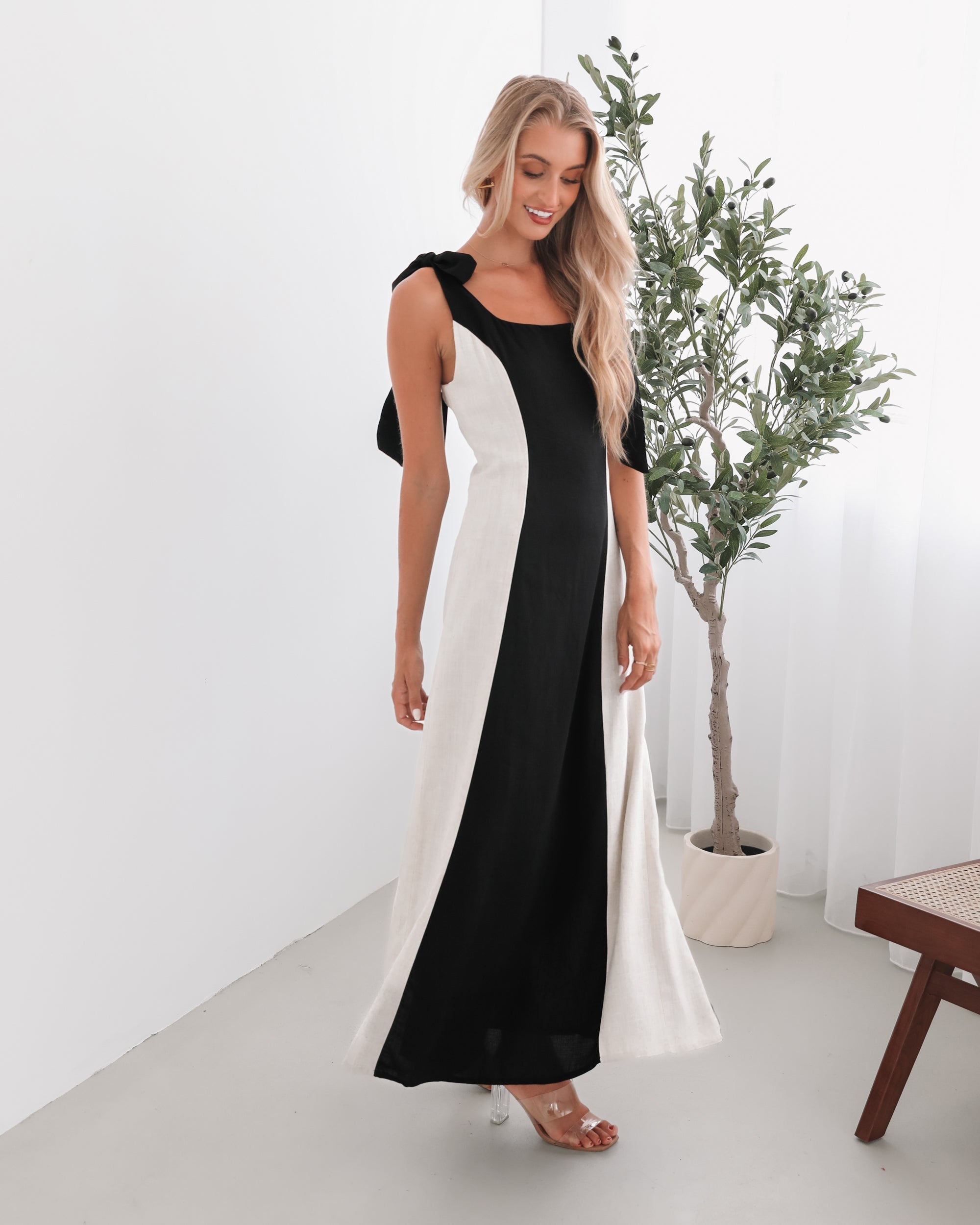 Morticia Dress - Black Multi