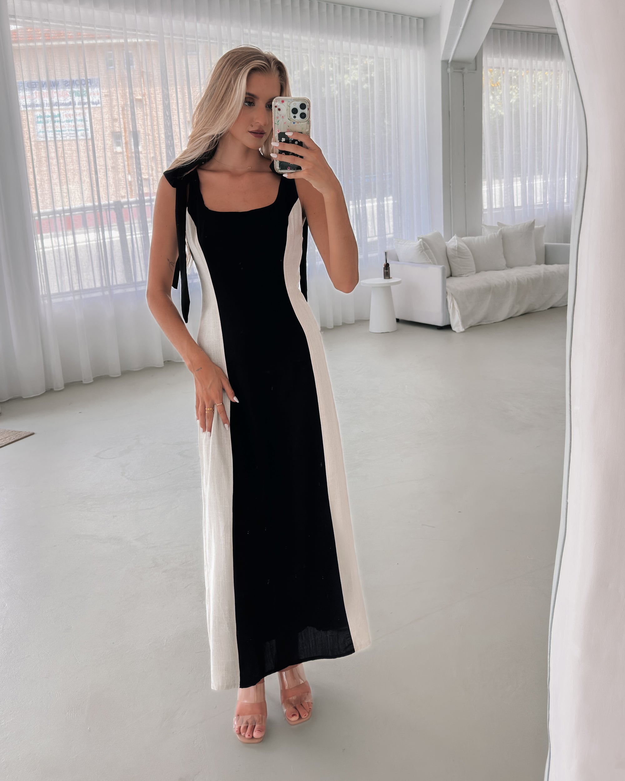 Morticia Dress - Black Multi