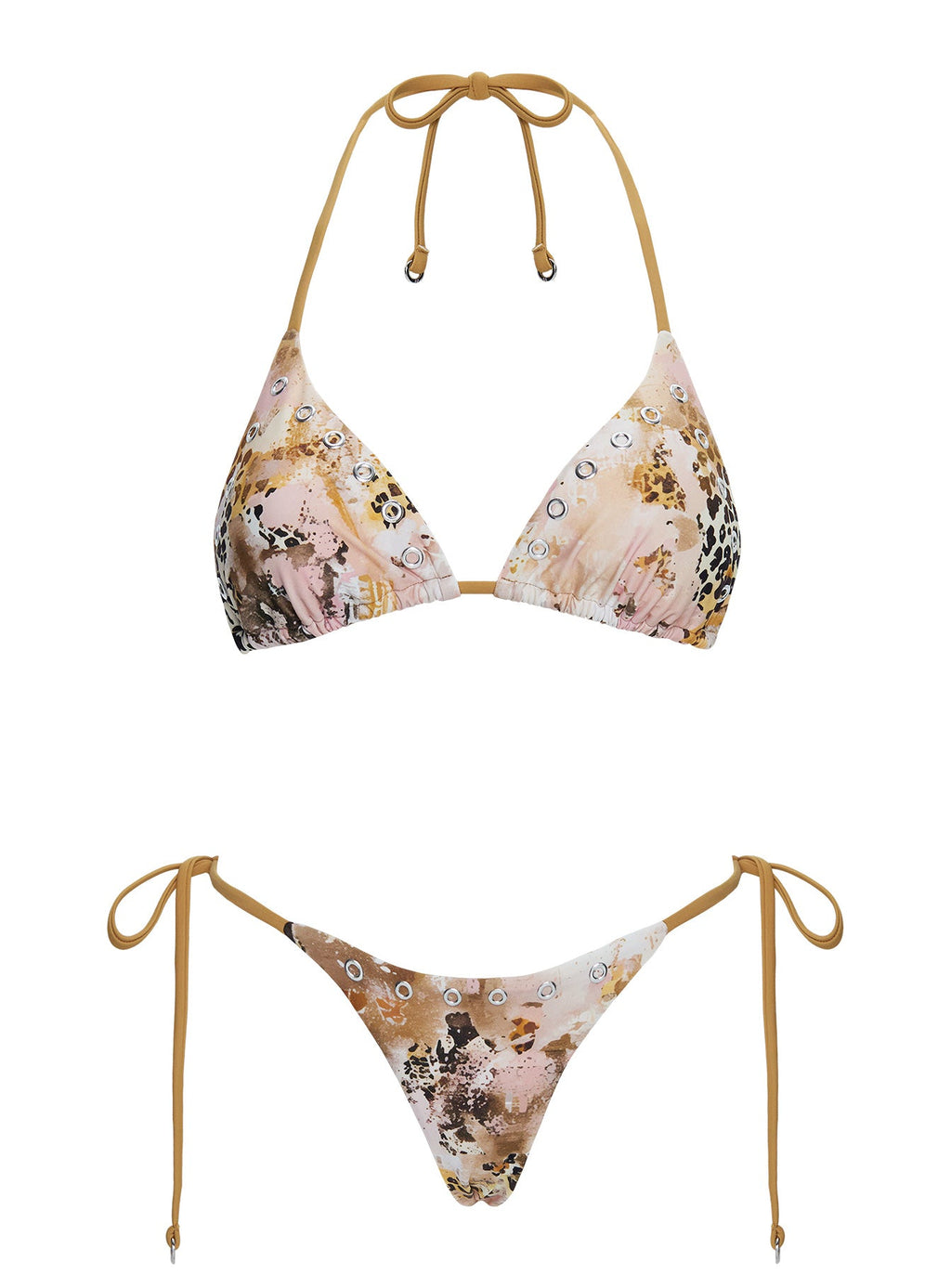 Noxie Triangle Bikini Top Leopard Multi