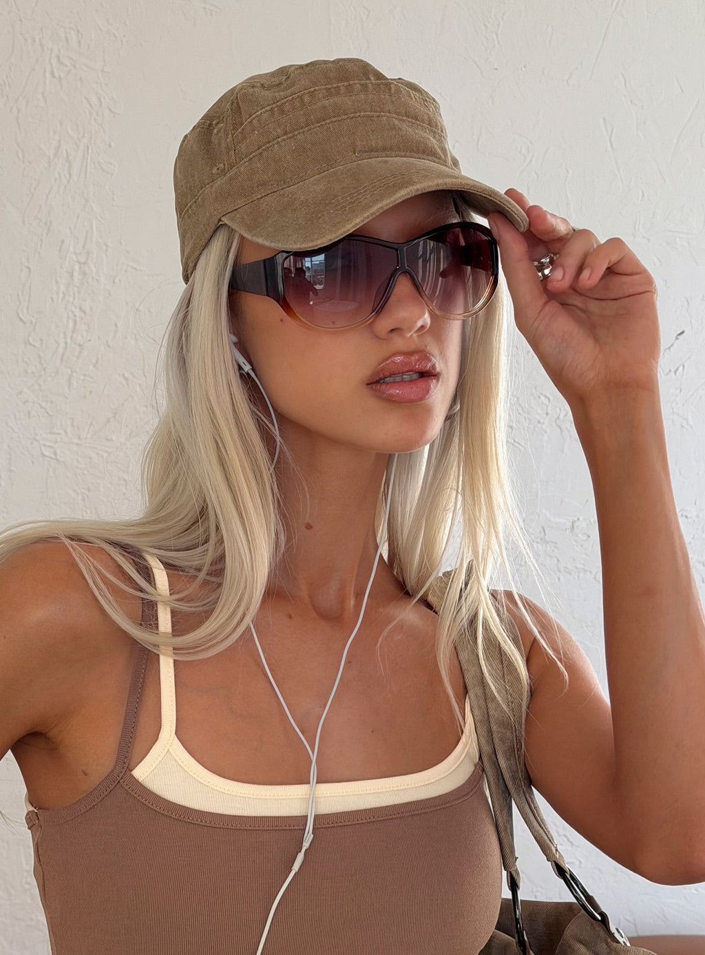 Odera Military Cap Washed Washed Beige