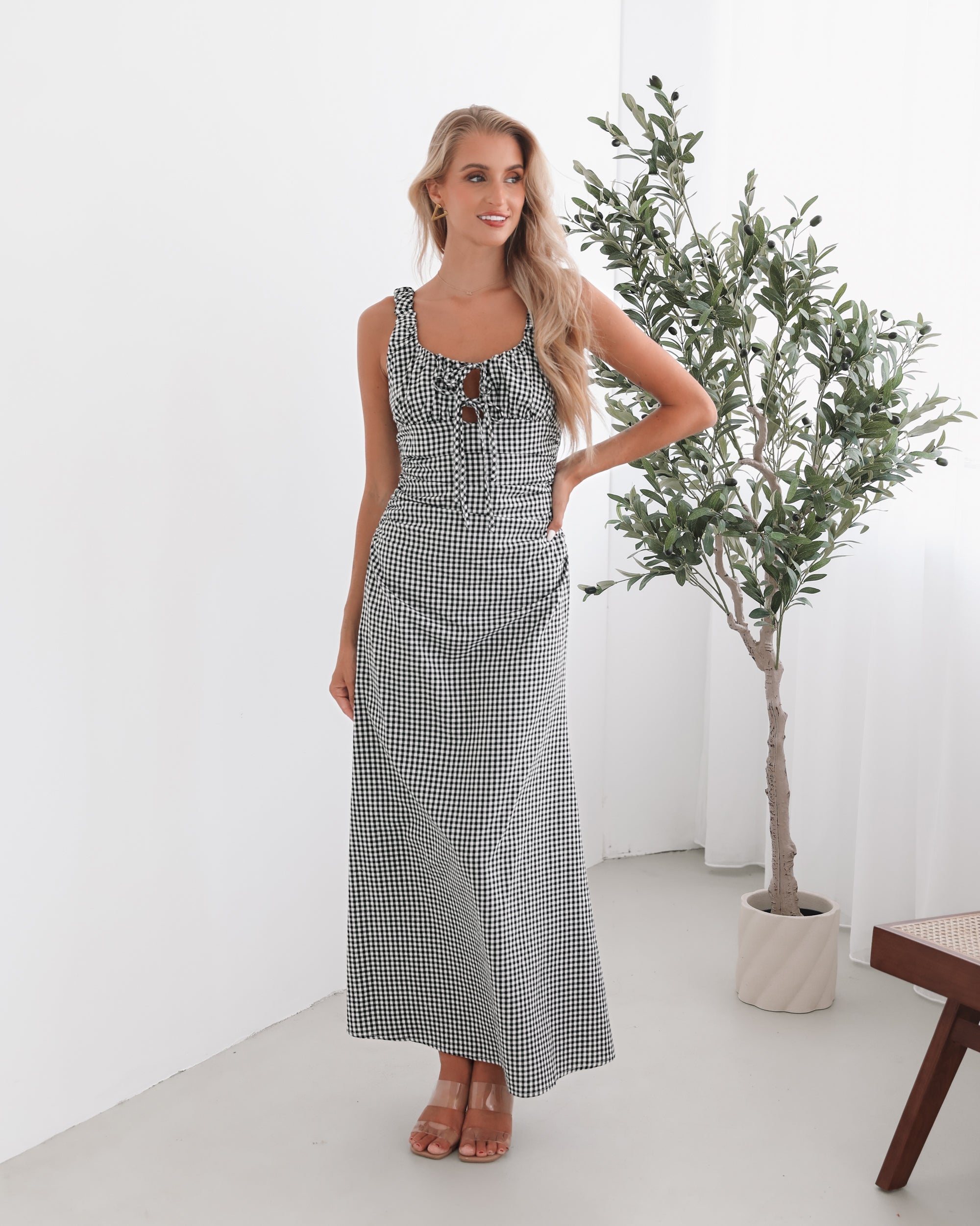 Patrizia Dress - Black Gingham