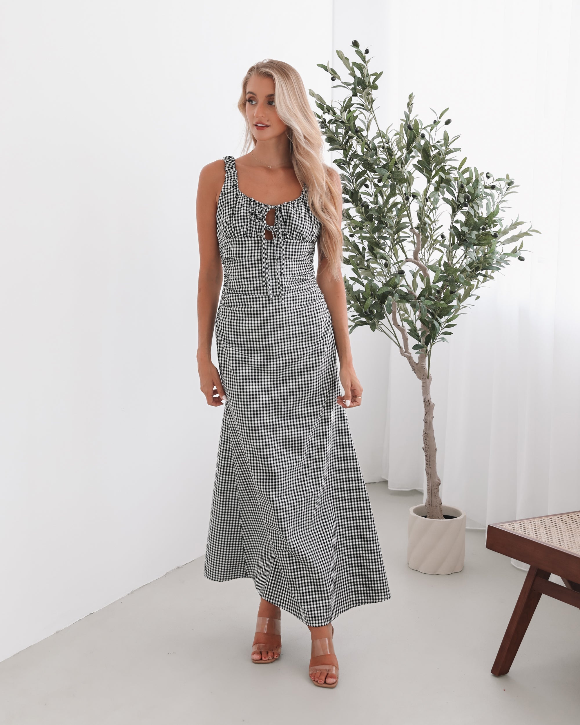 Patrizia Dress - Black Gingham