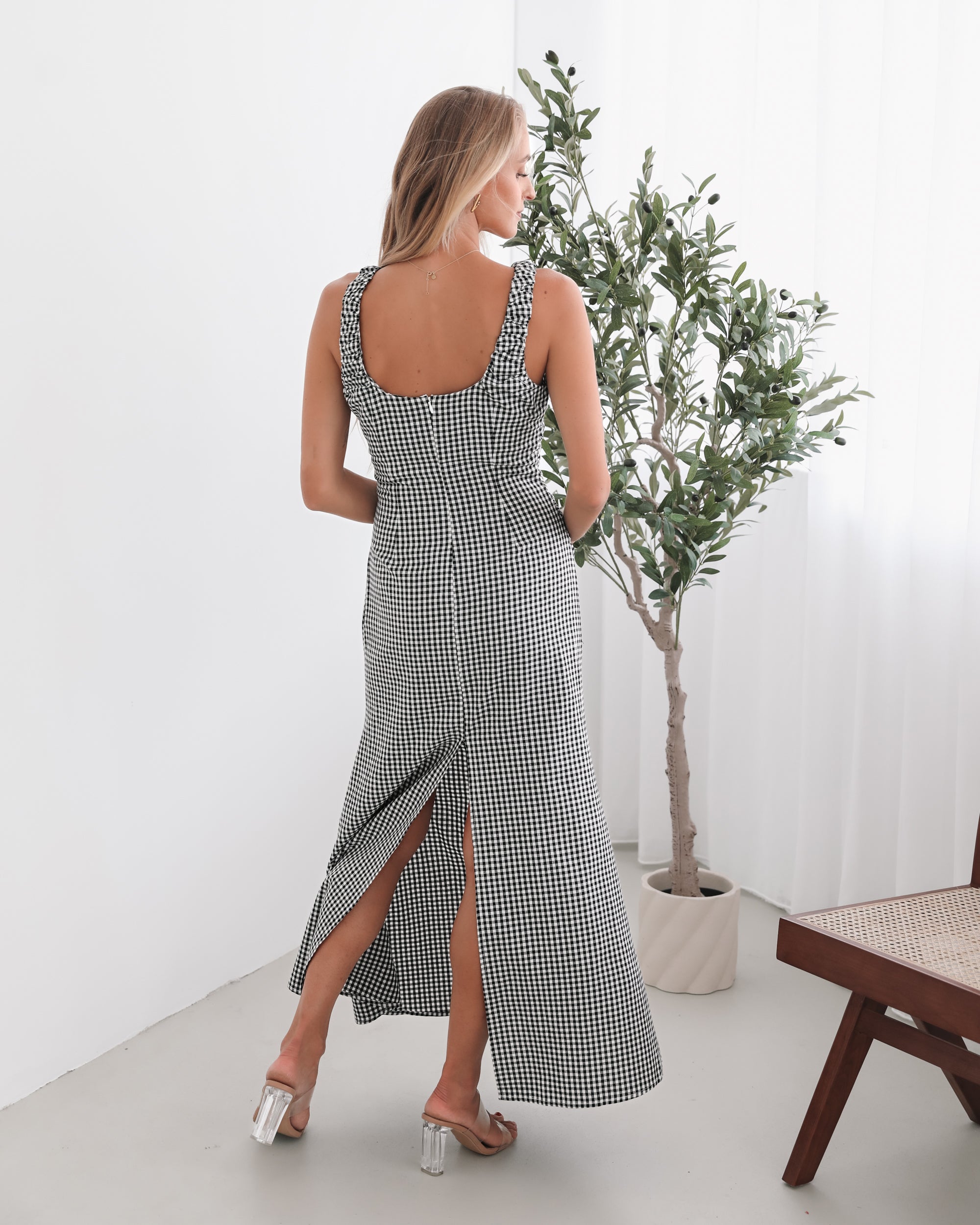 Patrizia Dress - Black Gingham