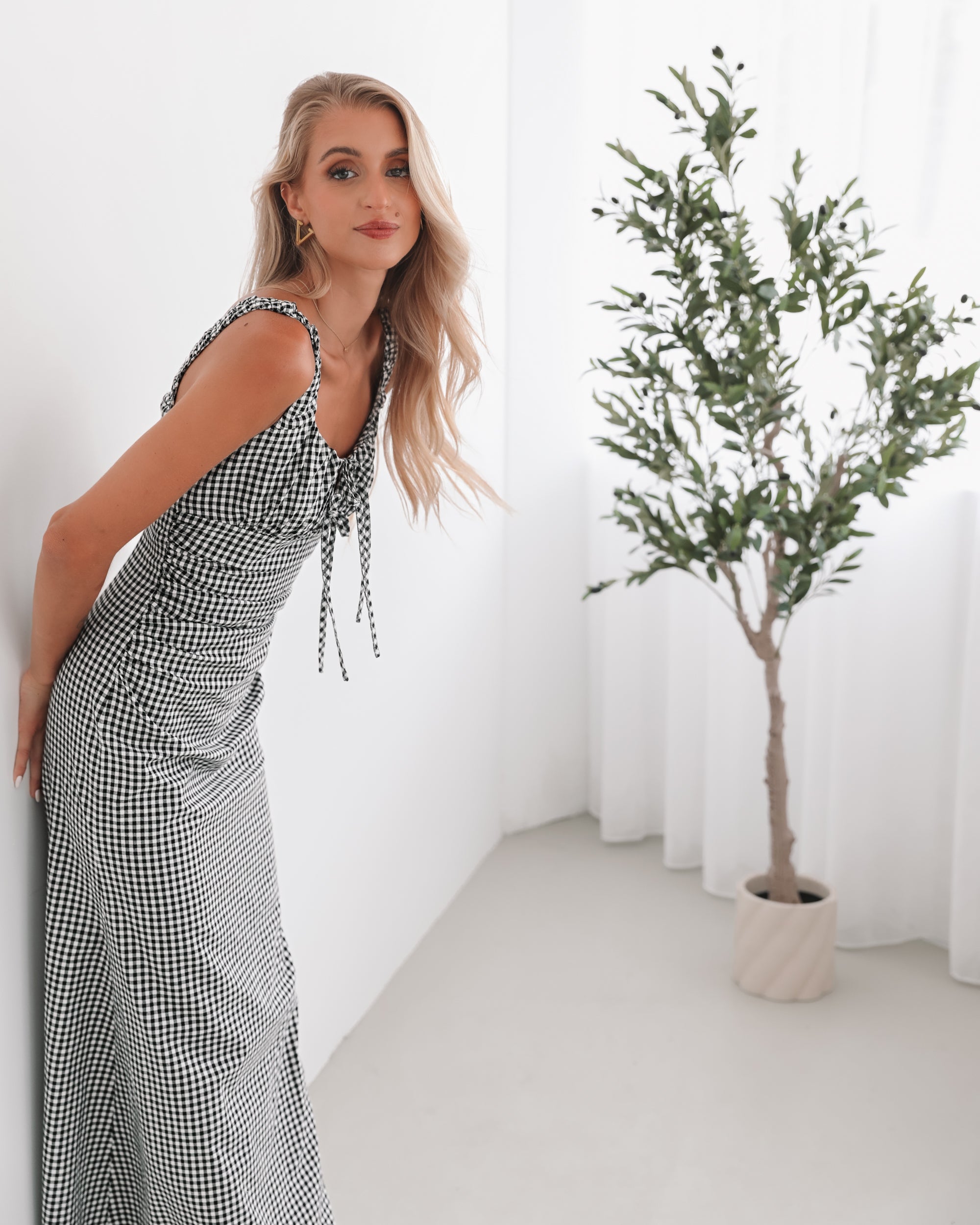 Patrizia Dress - Black Gingham