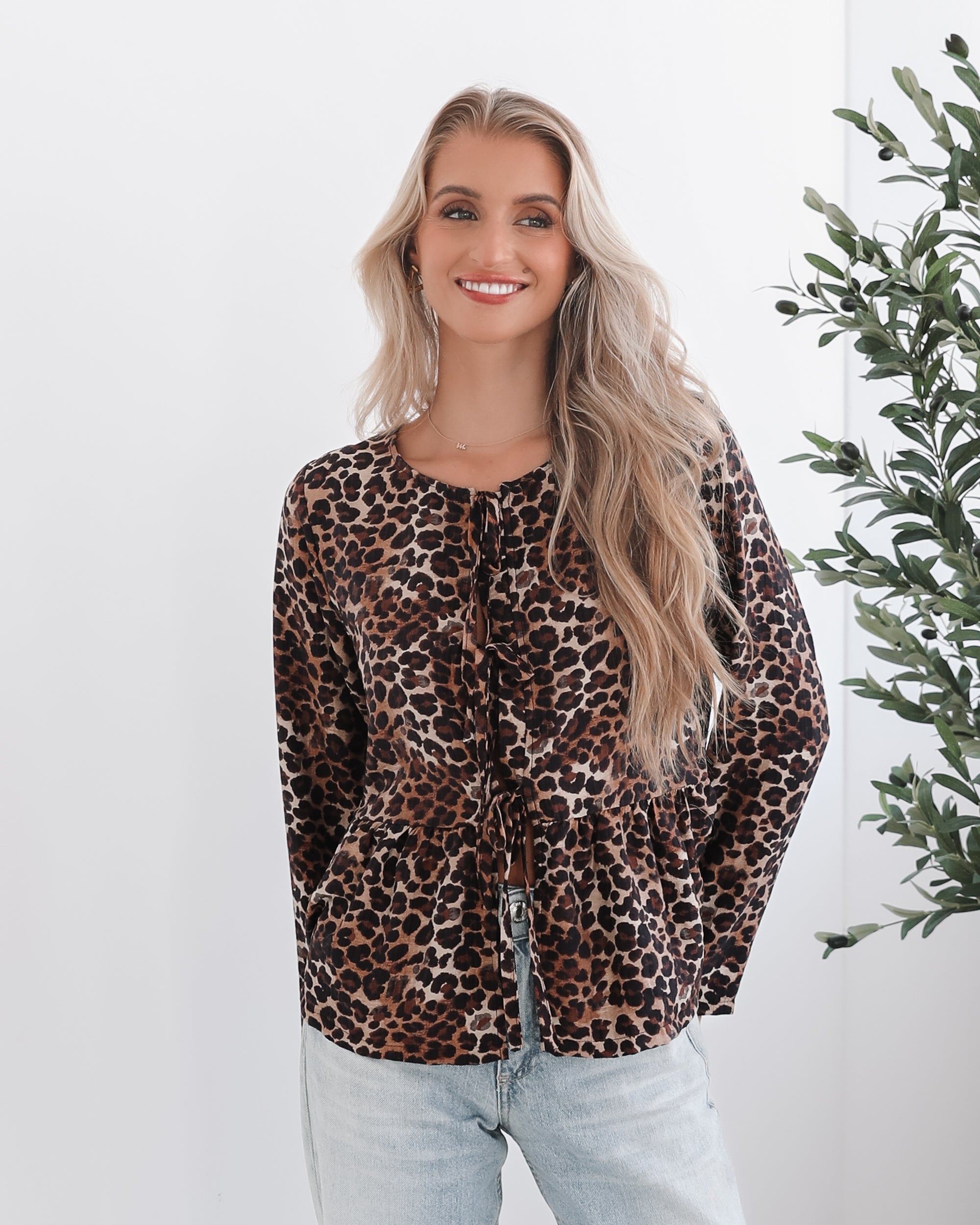 Saveria Top - Brown Print