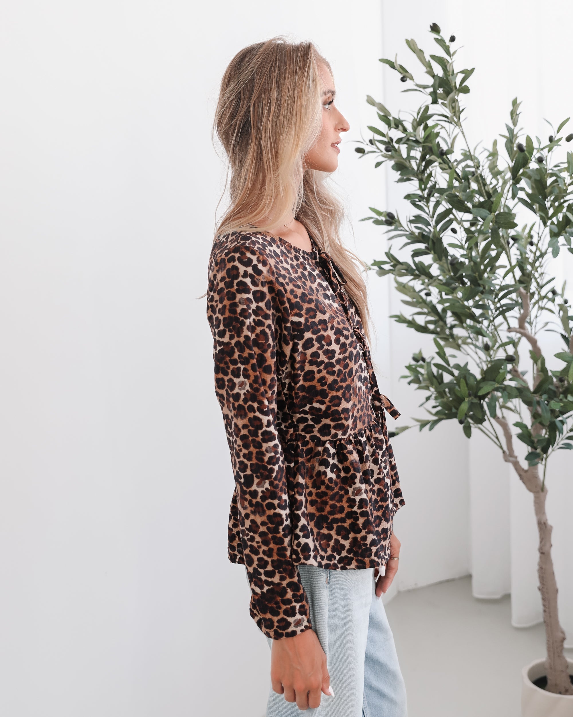 Saveria Top - Brown Print