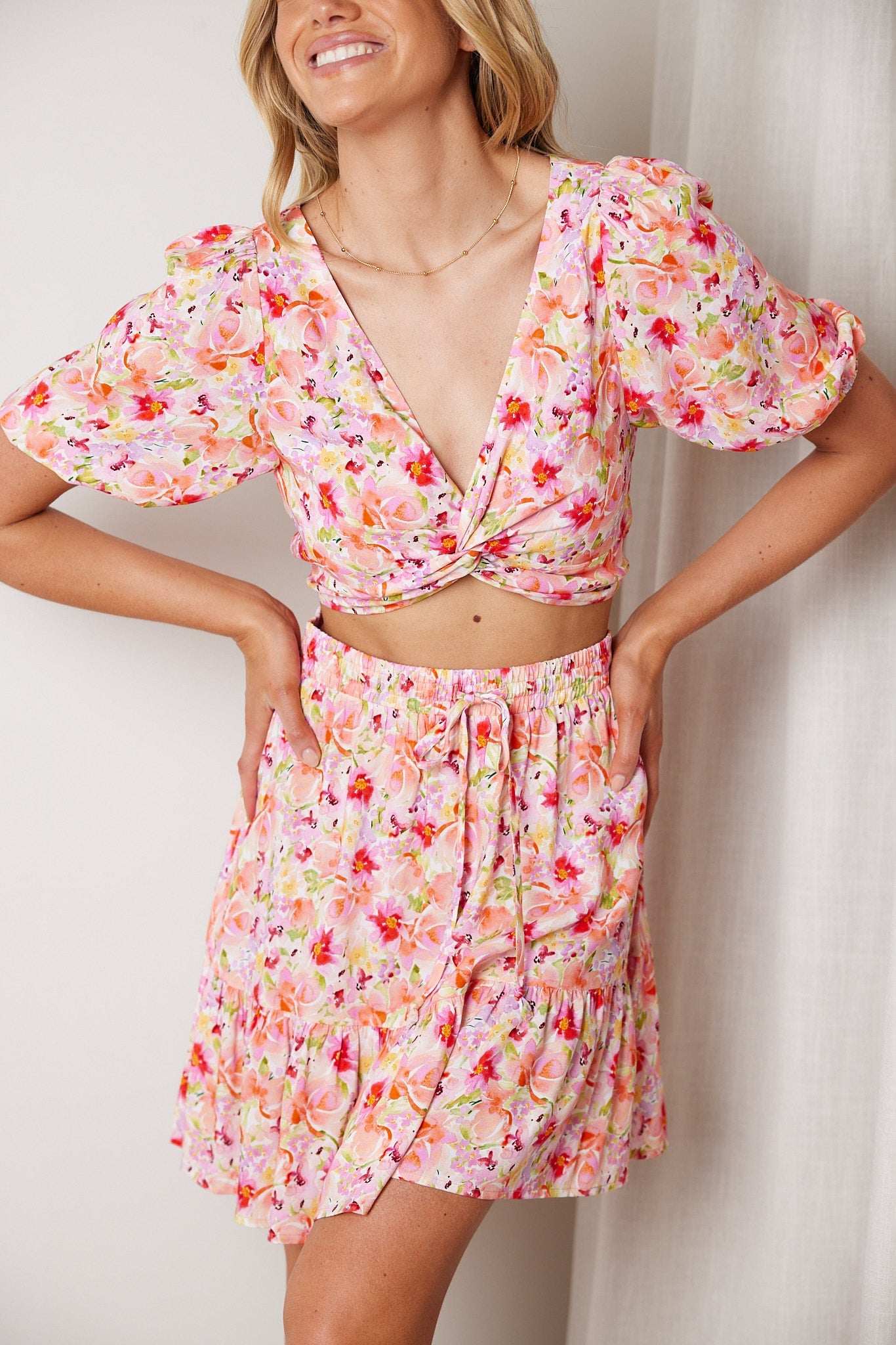 Shani Top - Watercolour Print