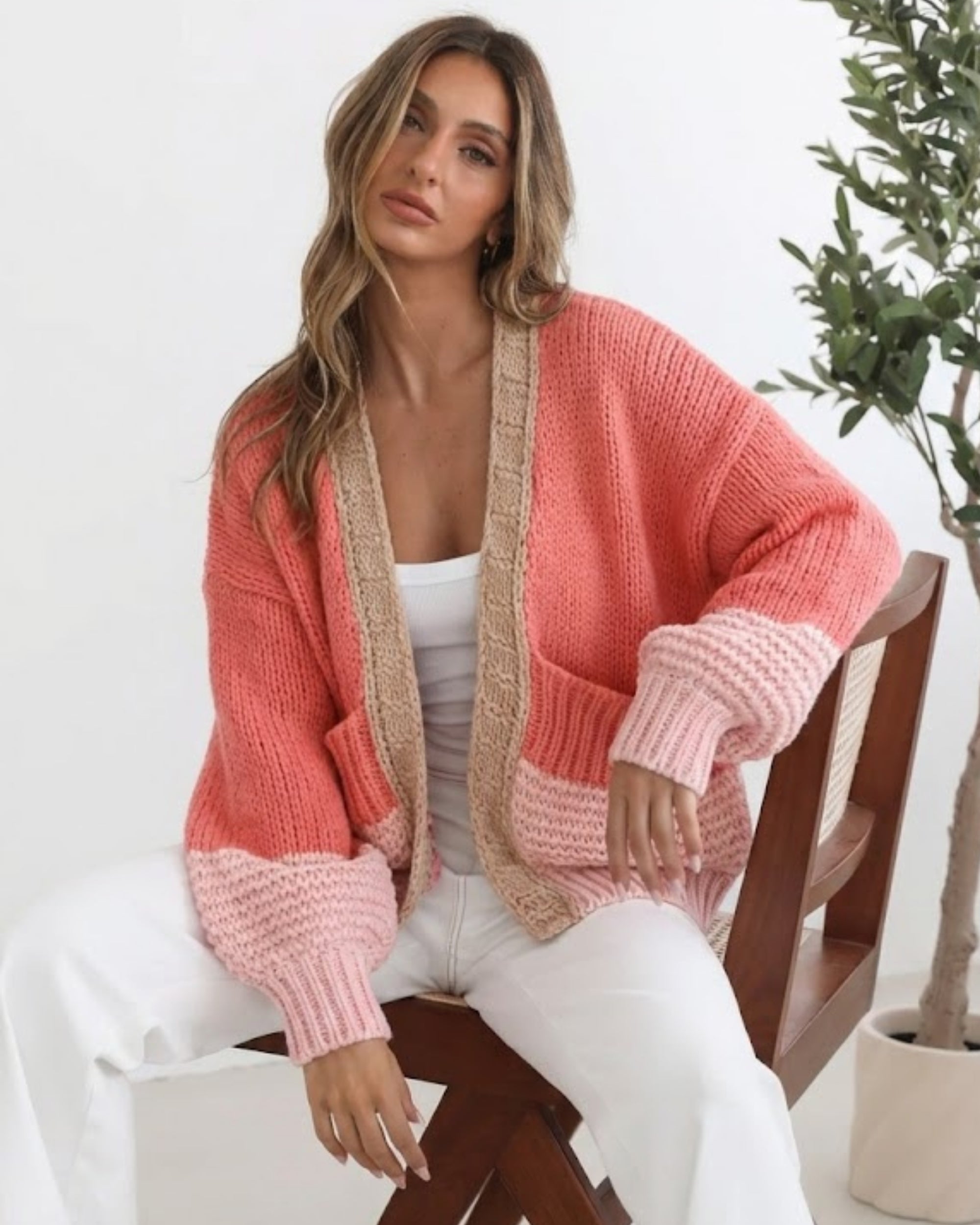 Sheona Cardigan - Peach Multi