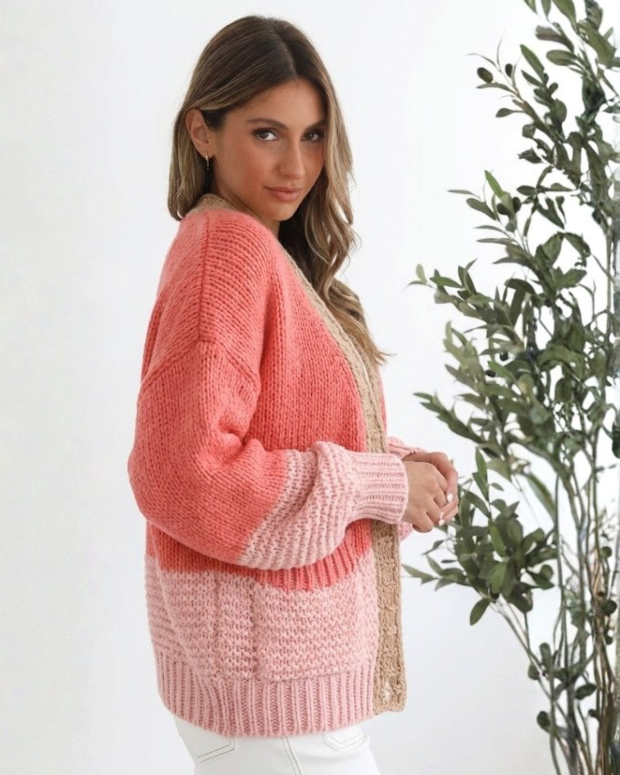 Sheona Cardigan - Peach Multi