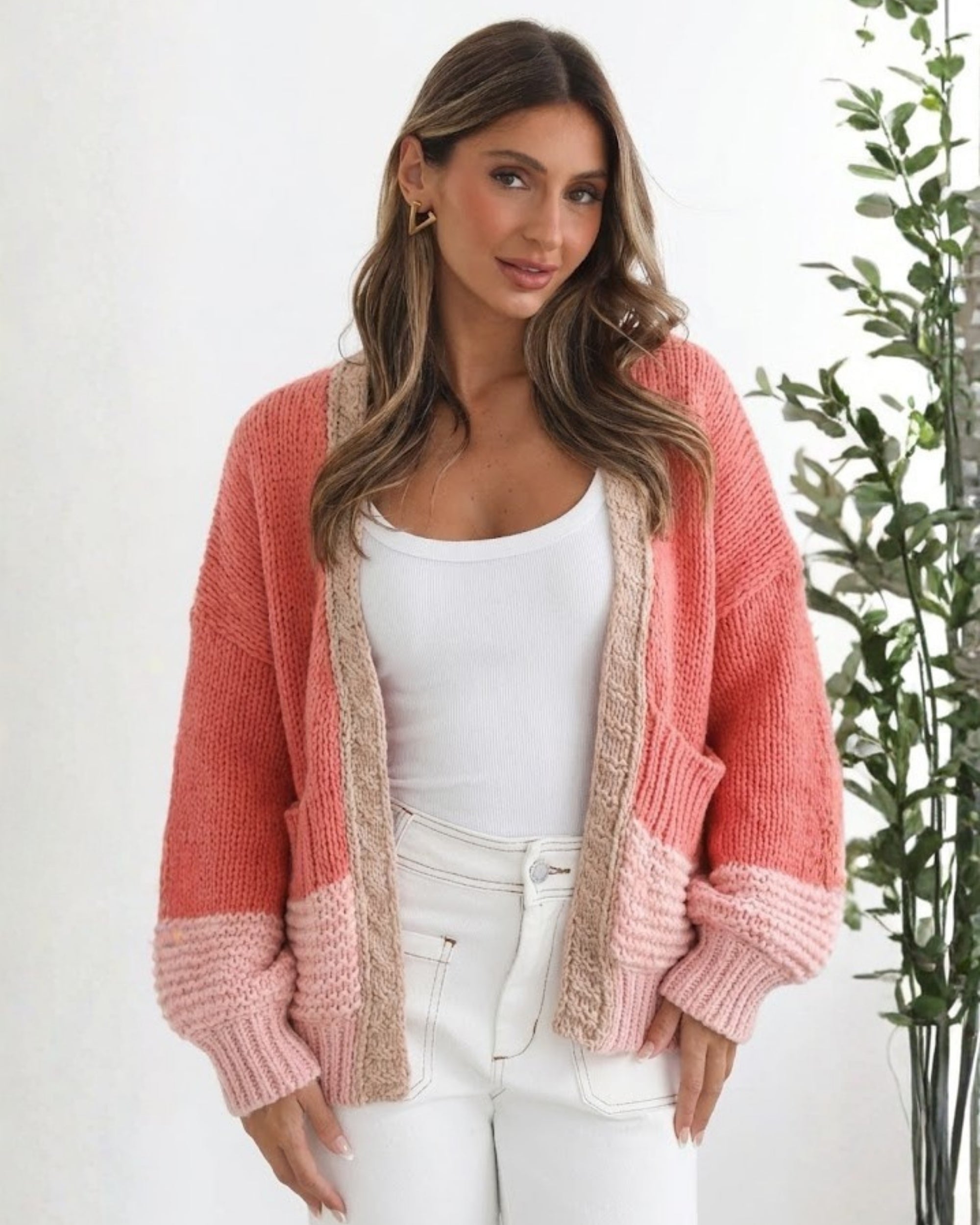 Sheona Cardigan - Peach Multi