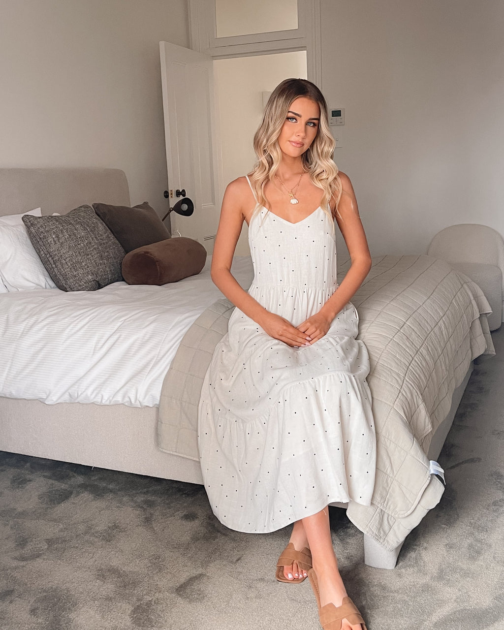 Sona Dress - Oatmeal Spot