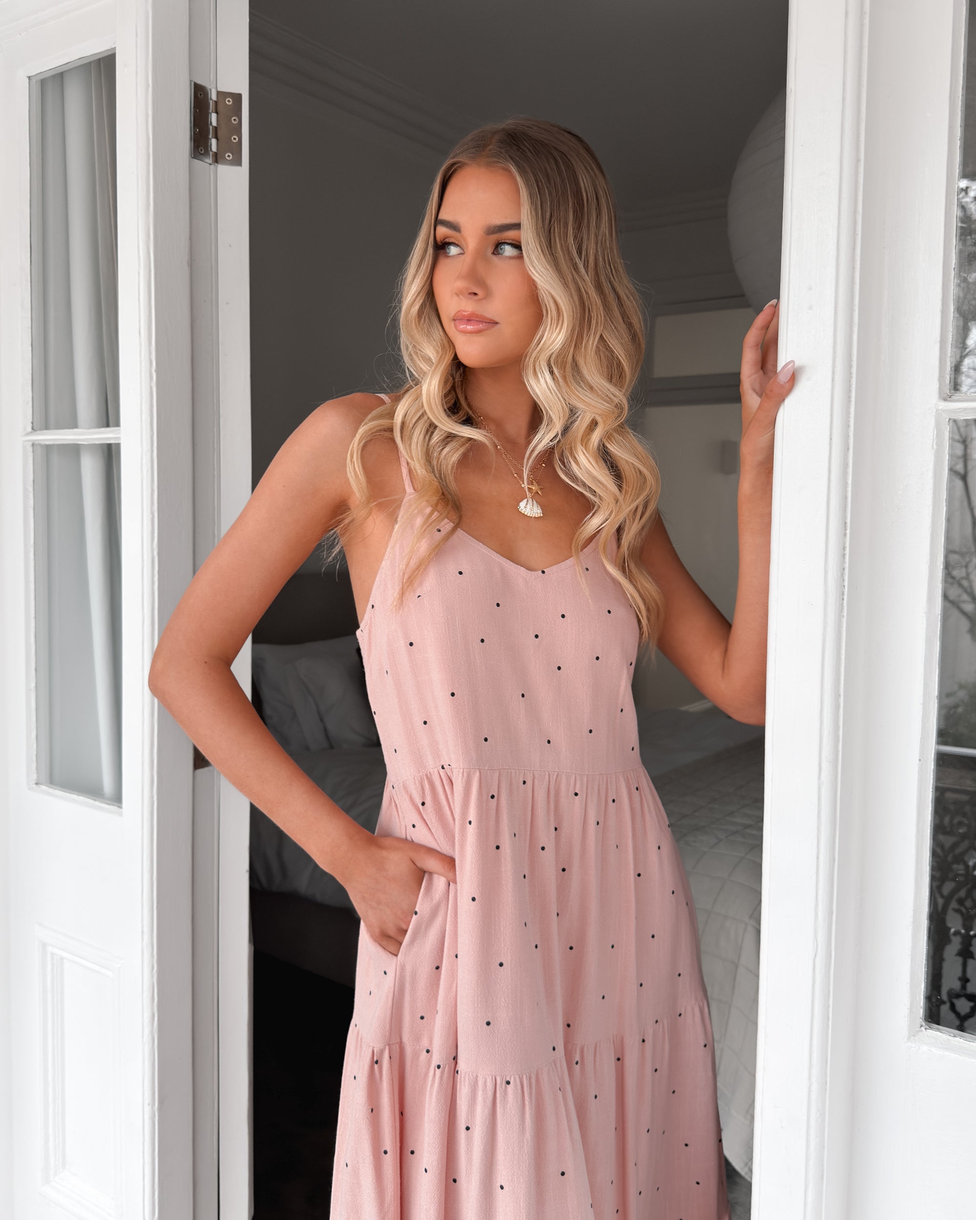 Sona Dress - Pink Spot