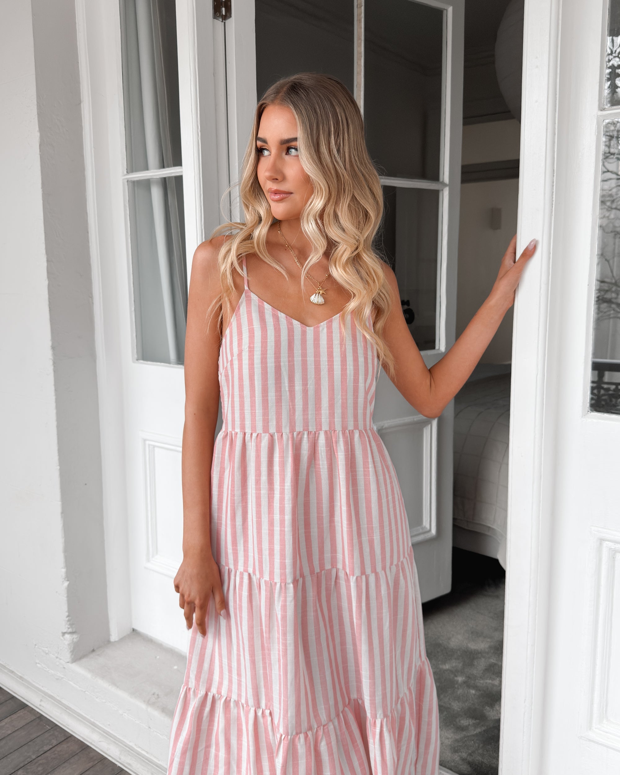 Sona Dress - Pink Stripe