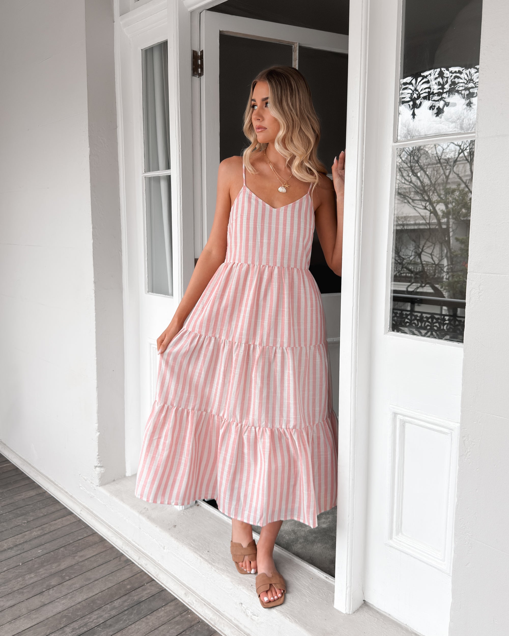 Sona Dress - Pink Stripe