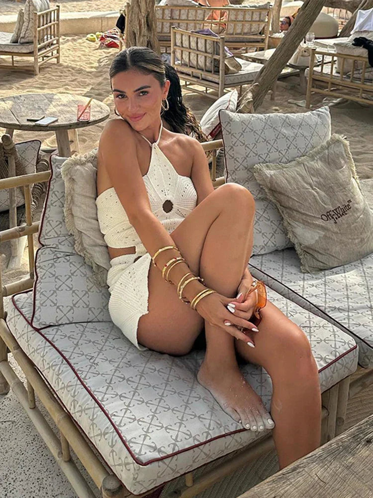Summer Crochet Set ¨C Halter Top and Mini Skirt for Boho Chic Style