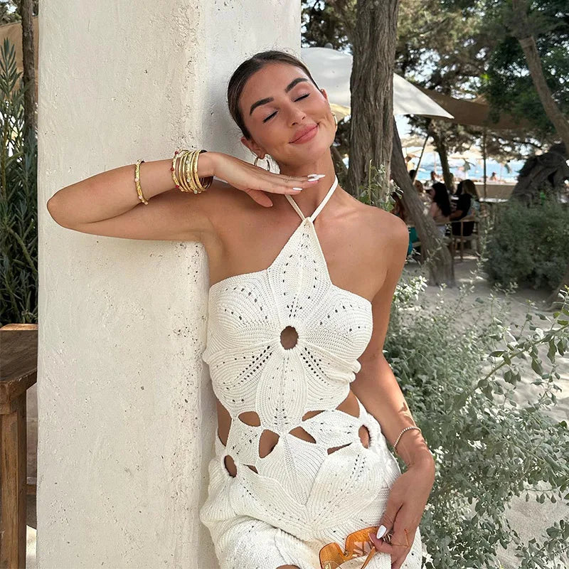 Summer Crochet Set ¨C Halter Top and Mini Skirt for Boho Chic Style