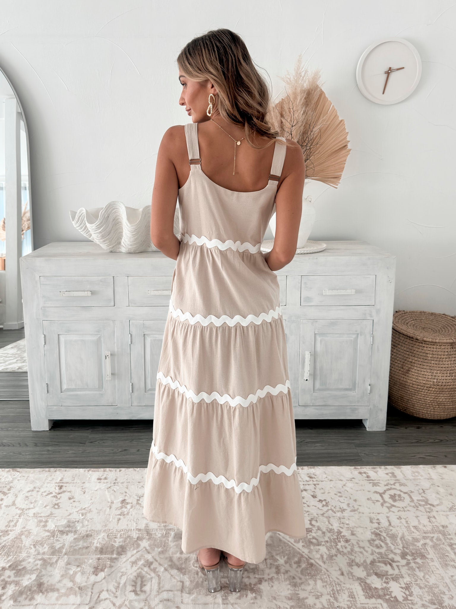 Taline Dress - Beige Multi