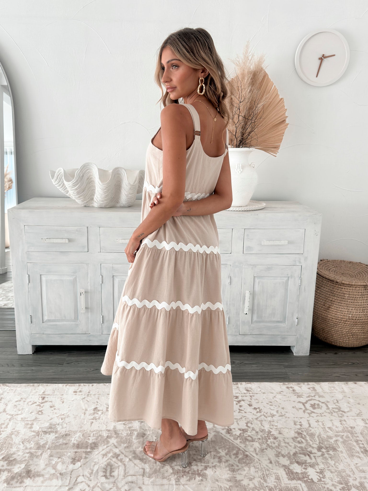 Taline Dress - Beige Multi