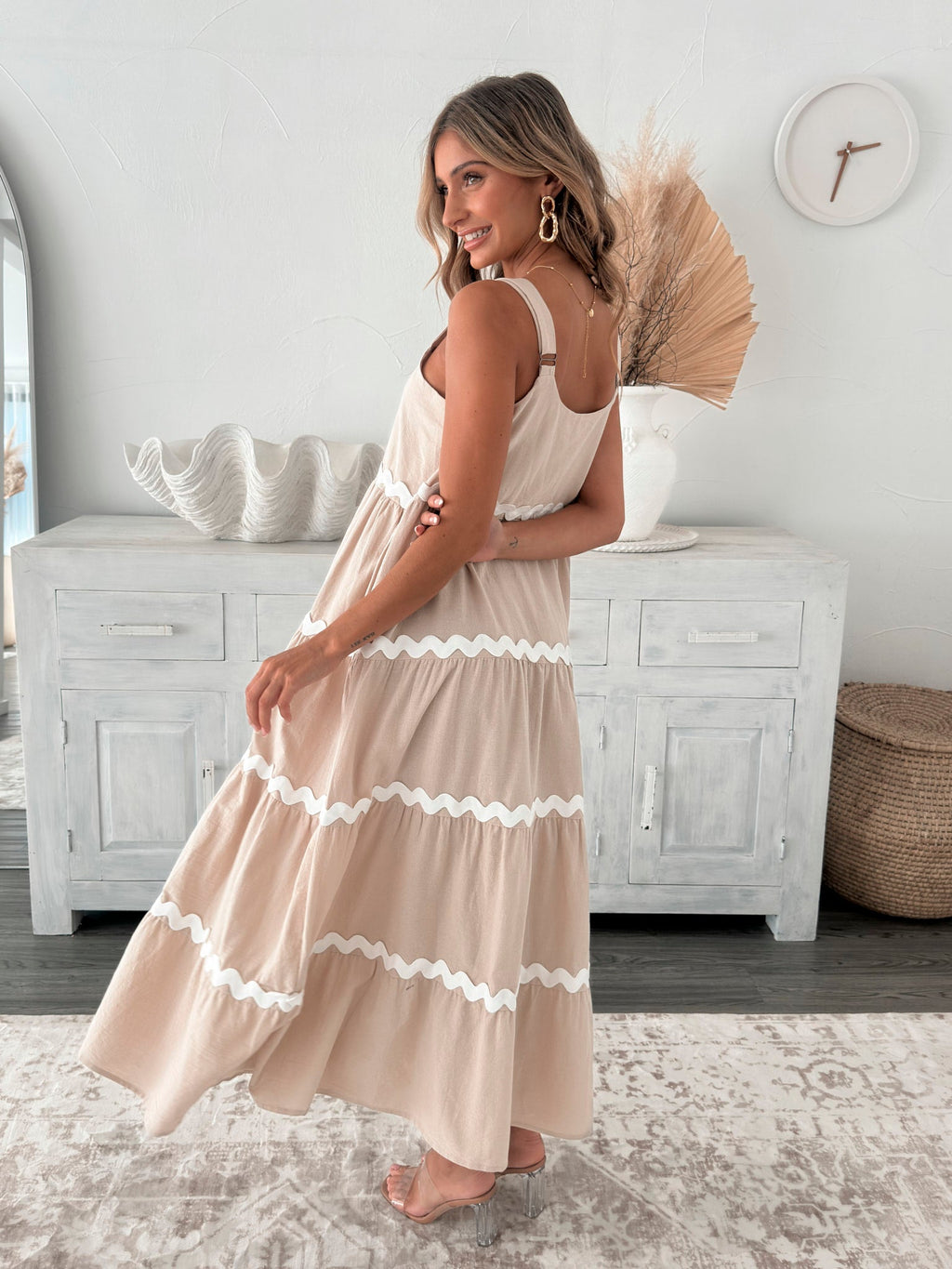 Taline Dress - Beige Multi