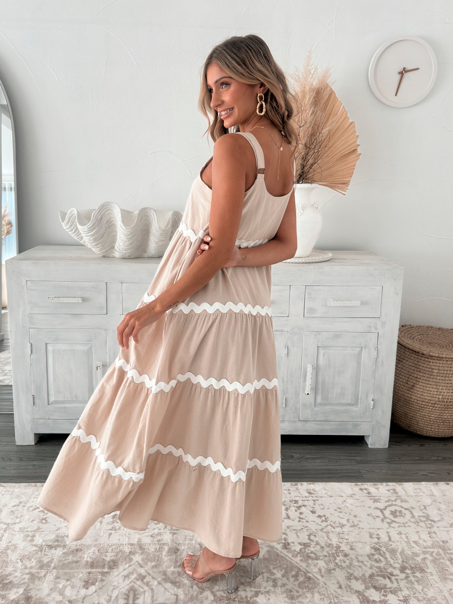 Taline Dress - Beige Multi