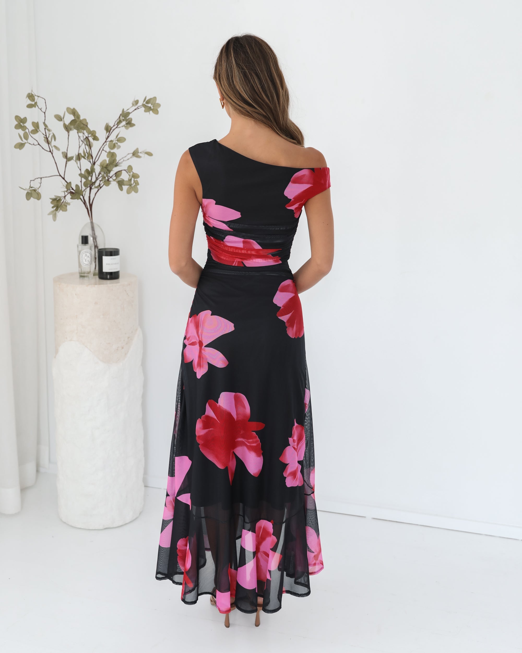 Tivara Dress - Black Floral