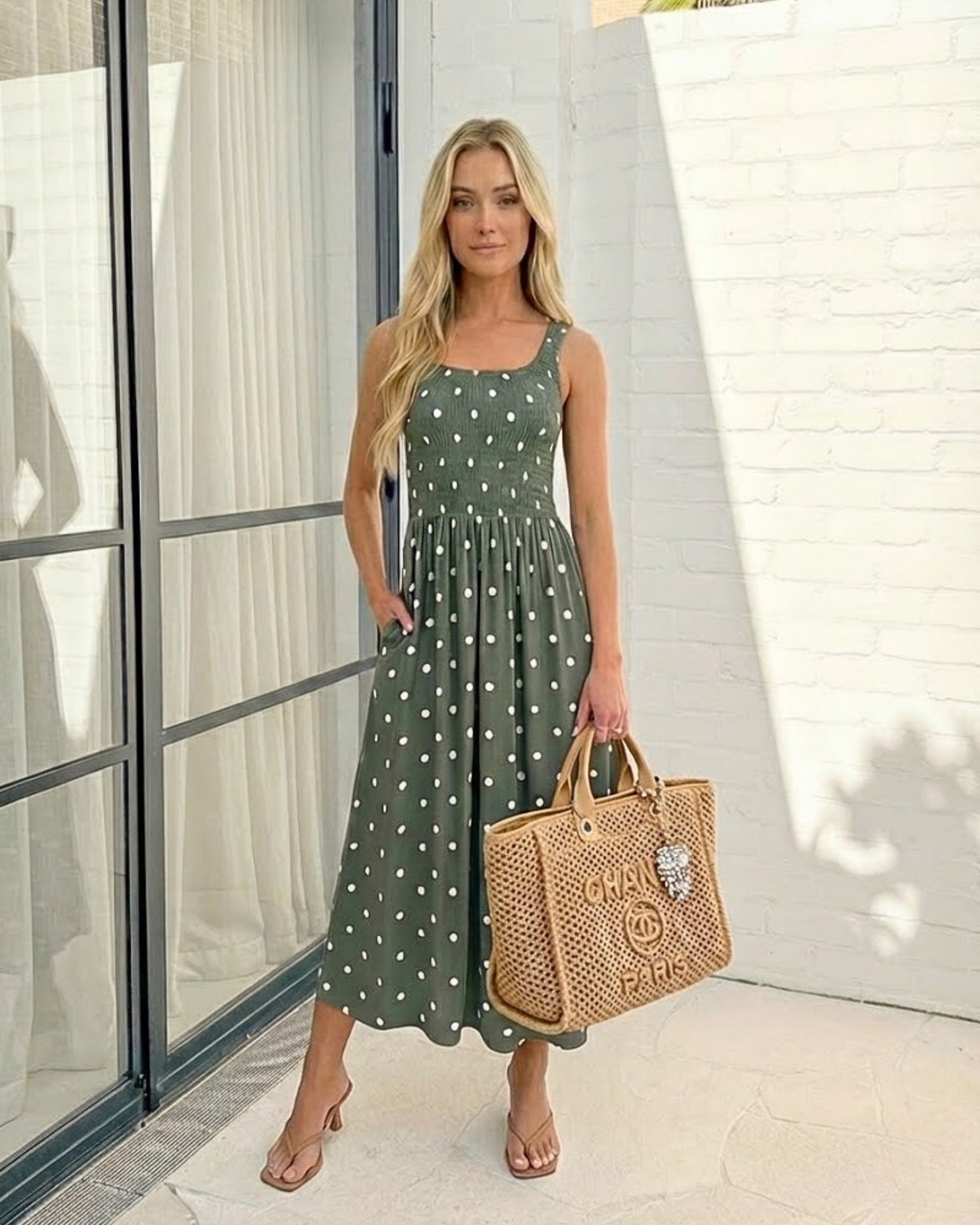 Torrance Dress - Green Spot