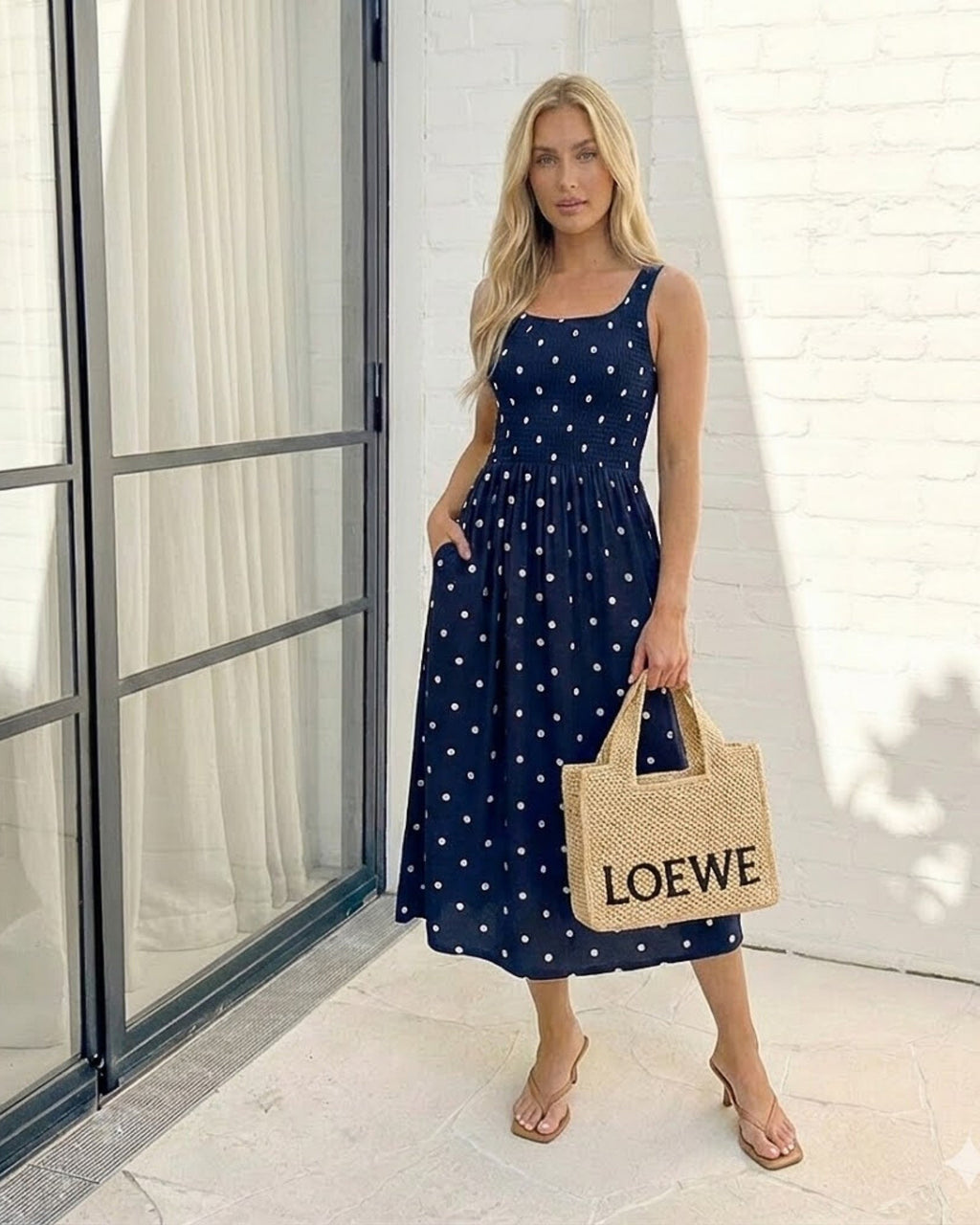 Torrance Dress - Navy Spot