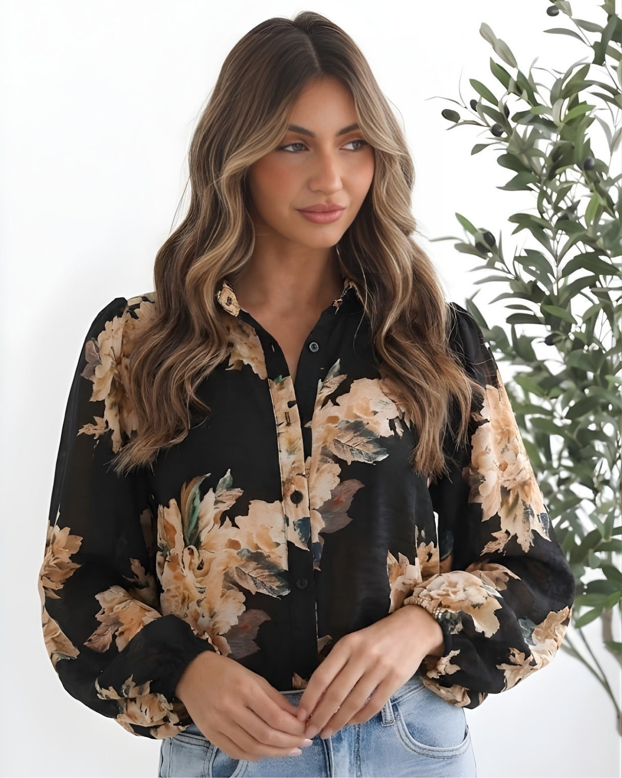 Veiga Blouse - Black Floral