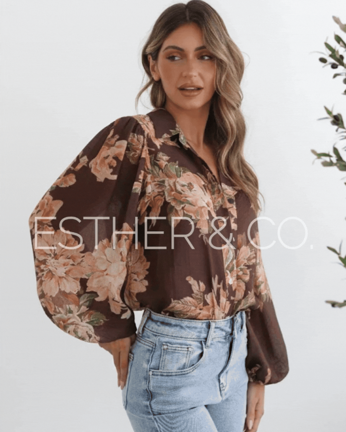Veiga Blouse - Choc Floral