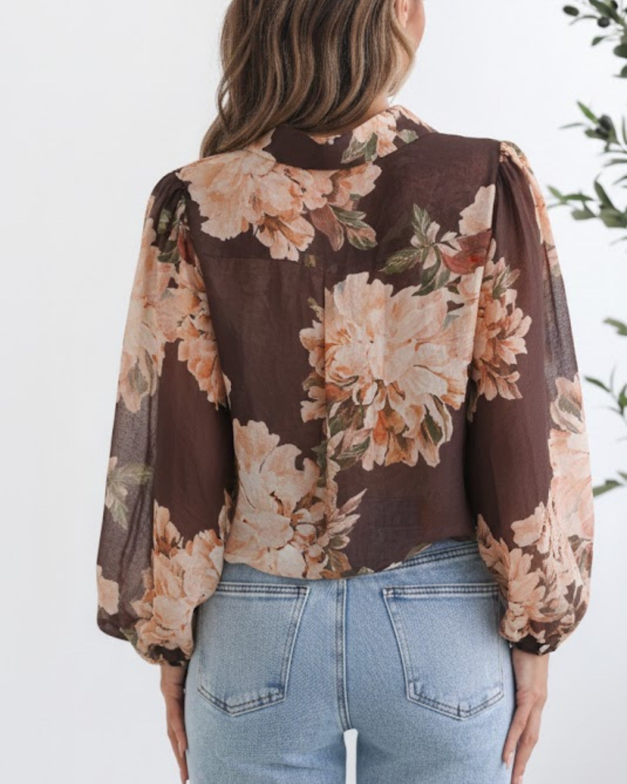 Veiga Blouse - Choc Floral