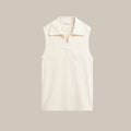Women's Sleeveless Knit Top ¨C Open Collar V-Neck