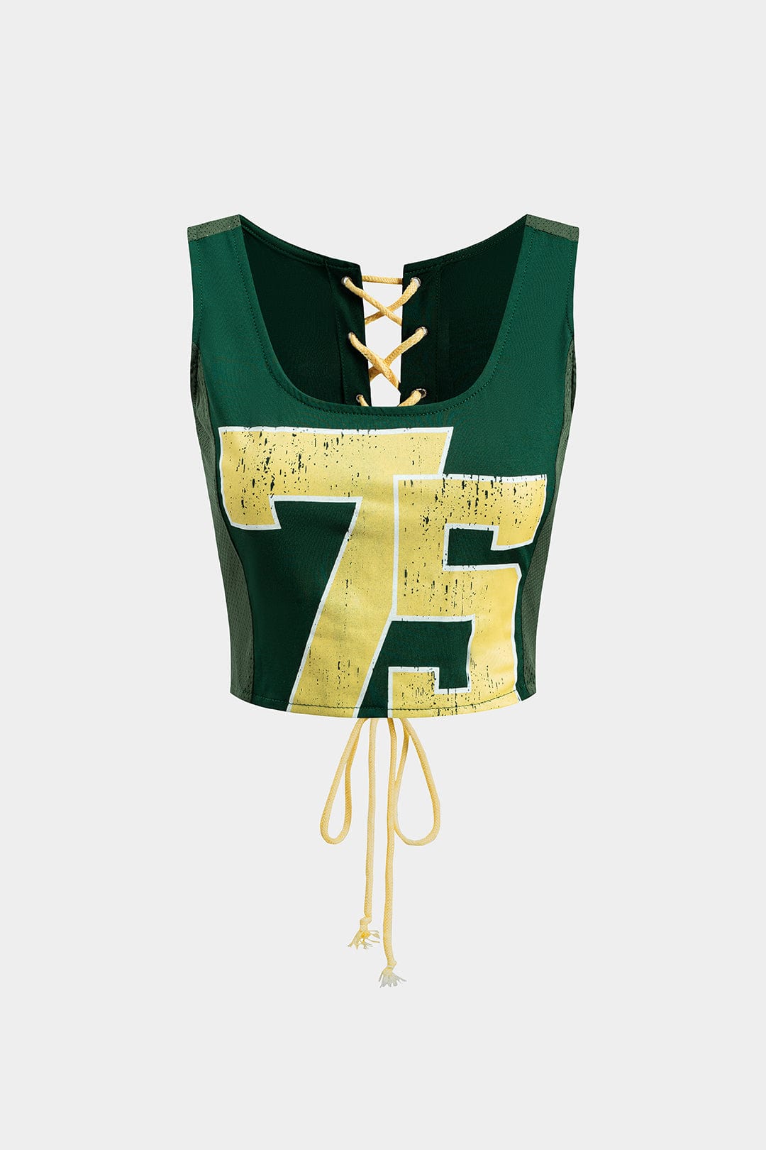 Womens Crop Top With Lace-Up Back