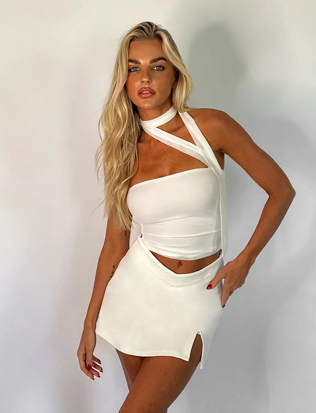 Womens Tank Top With Asymmetrical Neckband