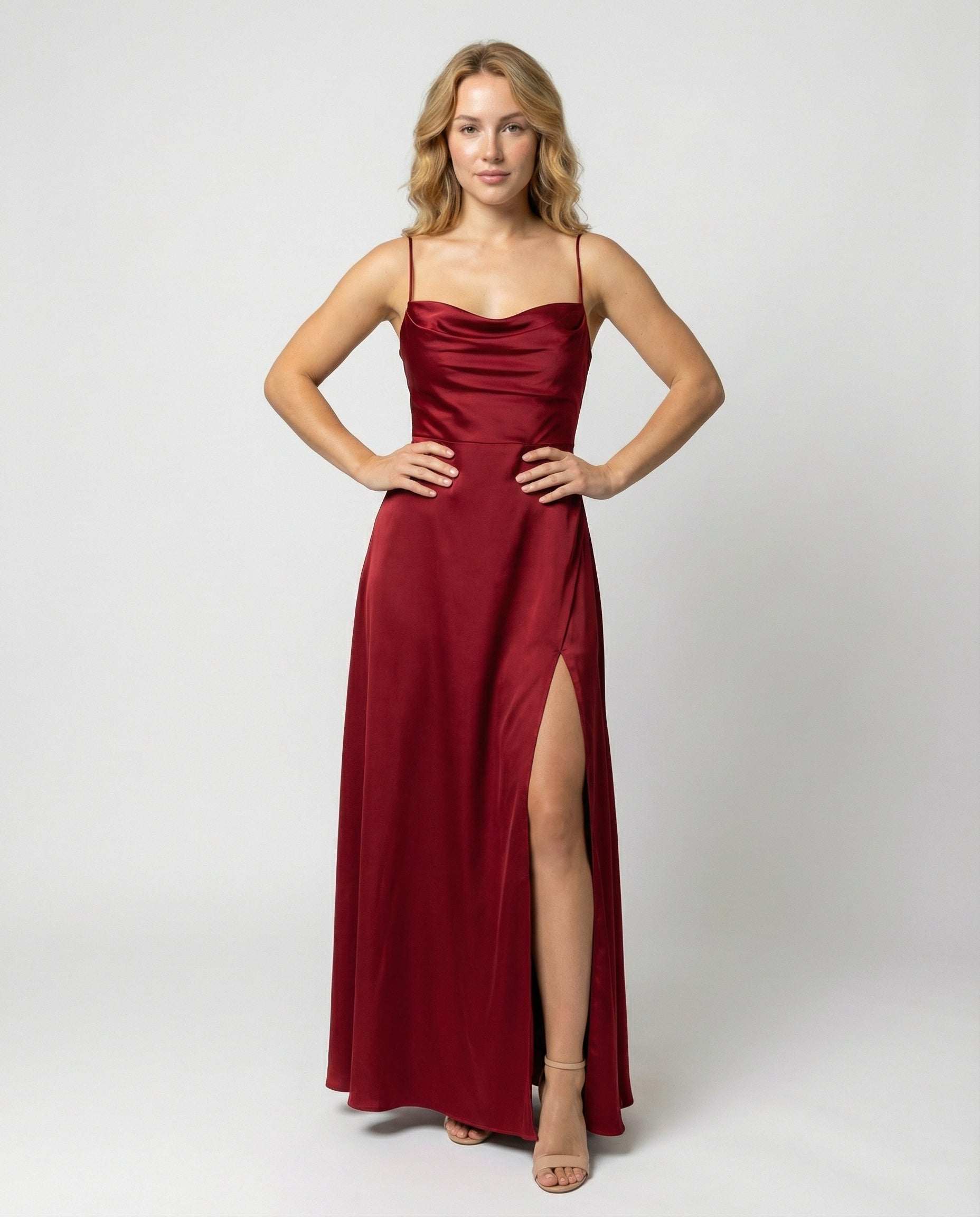 Elegant Womens Silk Maxi Dress Flowing Fit ¨C Chic Summer Evening Gown