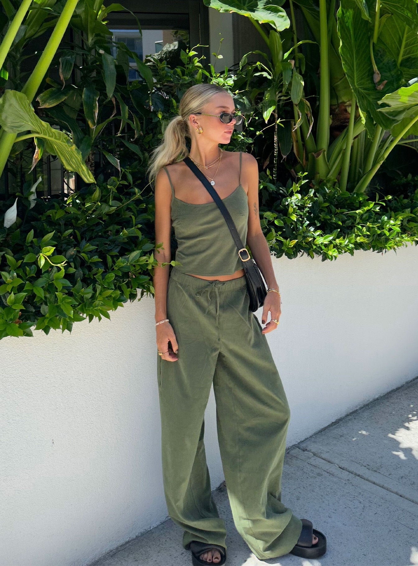 Paigey Set Khaki Wide-leg matching set